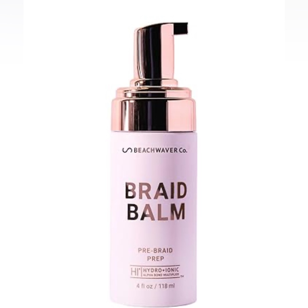 The Beachwaver Co. Braid Balm Pre-Braid Prep  4 ounce bottle, partially used.